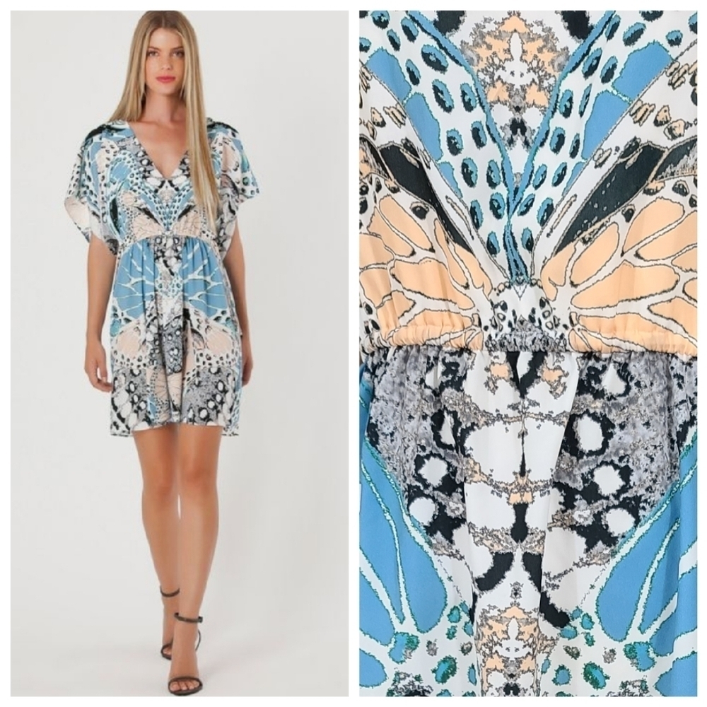 Hale Bob M MEDIUM Moth Butterfly Print Dress - Picture 1 of 11